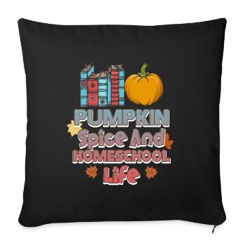 Épices à la citrouille et vie à la maison - Housse de coussin décorative 45 x 45 cm - noir - Devant