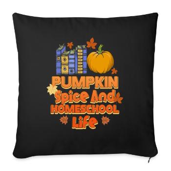 Épices à la citrouille et vie à la maison - Housse de coussin décorative 45 x 45 cm - noir - Devant