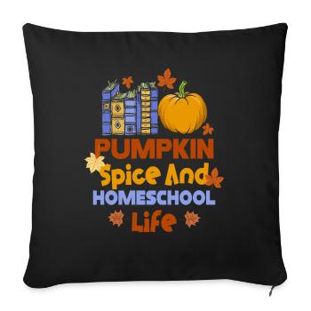 Épices à la citrouille et vie à la maison - Housse de coussin décorative 45 x 45 cm - noir - Devant