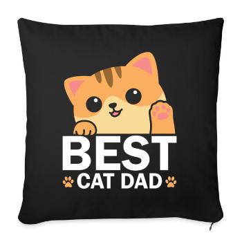 Best Cat Dad Cute Kitten Lover Paw Father's Day - Sofa pillowcase 17,3'' x 17,3'' (45 x 45 cm) - black - Front