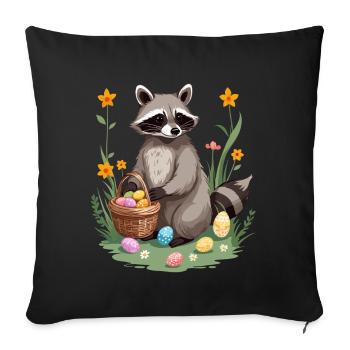Funny Raccoon Costume Cute Easter Eggs - Sofa pillowcase 17,3'' x 17,3'' (45 x 45 cm) - black - Front