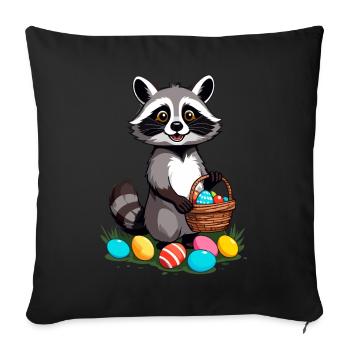 Funny Raccoon Costume Cute Easter Eggs - Sofa pillowcase 17,3'' x 17,3'' (45 x 45 cm) - black - Front