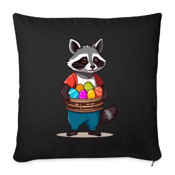 Funny Raccoon Costume Cute Easter Eggs - Sofa pillowcase 17,3'' x 17,3'' (45 x 45 cm) - black - Front