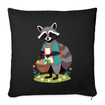 Funny Raccoon Costume Cute Easter Eggs - Sofa pillowcase 17,3'' x 17,3'' (45 x 45 cm) - black - Front