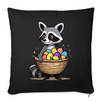 Funny Raccoon Costume Cute Easter Eggs - Sofa pillowcase 17,3'' x 17,3'' (45 x 45 cm) - black - Front