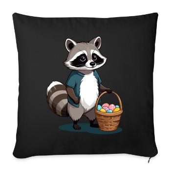 Funny Raccoon Costume Cute Easter Eggs - Sofa pillowcase 17,3'' x 17,3'' (45 x 45 cm) - black - Front
