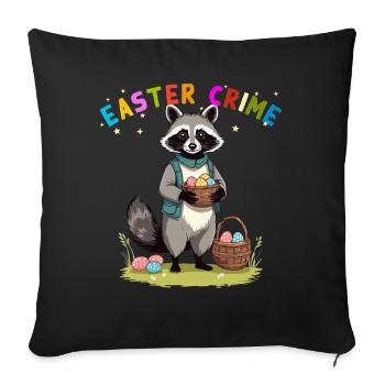 Easter Crime Raccoon Easter Bunny Design - Sofa pillowcase 17,3'' x 17,3'' (45 x 45 cm) - black - Front