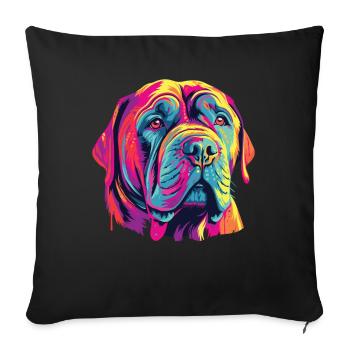 Watercolor Colorful Mastino Napoletano - Sofa pillowcase 17,3'' x 17,3'' (45 x 45 cm) - black - Front