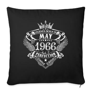 Mai 1966 anniversaire Mai 1966 Mai cadeau - Housse de coussin décorative 45 x 45 cm - noir - Devant
