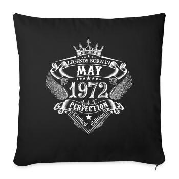 Mai 1972 Geburtstag Mai 1972 Mai Geschenk - Sofakissenbezug 45 x 45 cm - Schwarz - Vorne