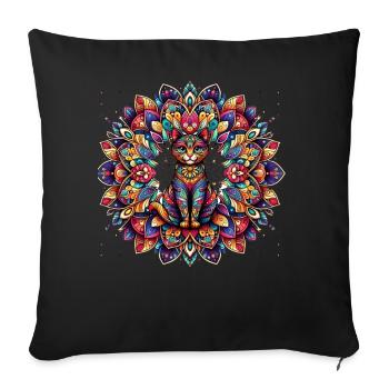Baroque Art Vintage Kitten Lover Mandala - Sofa pillowcase 17,3'' x 17,3'' (45 x 45 cm) - black - Front