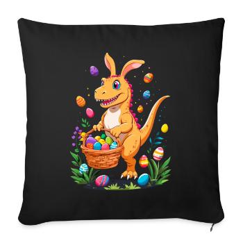 Iconic Easter Dinosaur Dinosaur Easter Bunny - Sofa pillowcase 17,3'' x 17,3'' (45 x 45 cm) - black - Front