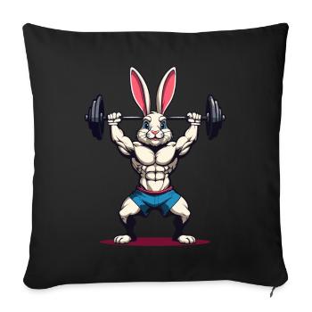 Easter Bunny Body Building Animal Funny Workout - Sofa pillowcase 17,3'' x 17,3'' (45 x 45 cm) - black - Front