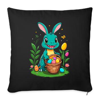 Iconic Easter Dinosaur Dinosaur Easter Bunny - Sofa pillowcase 17,3'' x 17,3'' (45 x 45 cm) - black - Front