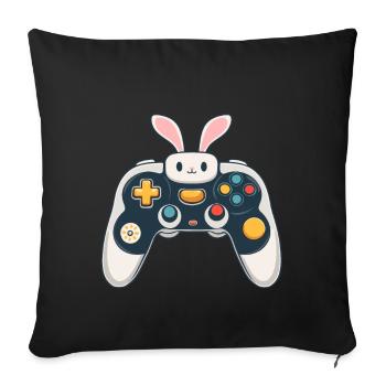 Easter Bunny Gamer Iconic Gaming Streetwear - Sofa pillowcase 17,3'' x 17,3'' (45 x 45 cm) - black - Front