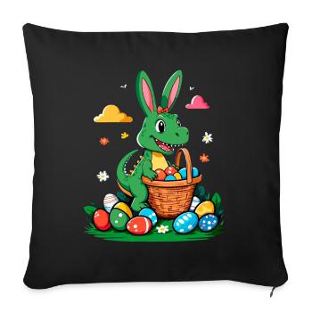 Iconic Easter Dinosaur T-Rex Bunny Funny Easter - Sofa pillowcase 17,3'' x 17,3'' (45 x 45 cm) - black - Front