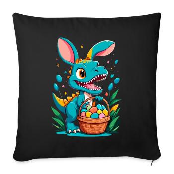 Iconic Easter Dinosaur Dinosaur Easter Bunny - Sofa pillowcase 17,3'' x 17,3'' (45 x 45 cm) - black - Front