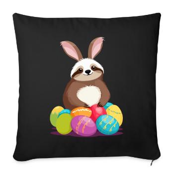 Funny Sloth Easter Bunny Iconic Easter - Sofa pillowcase 17,3'' x 17,3'' (45 x 45 cm) - black - Front