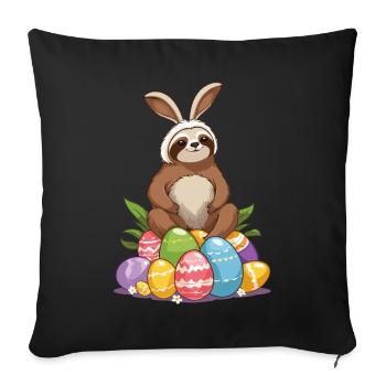 Funny Sloth Easter Bunny Iconic Easter - Sofa pillowcase 17,3'' x 17,3'' (45 x 45 cm) - black - Front