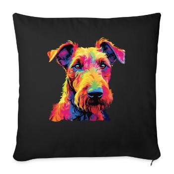 Watercolor Colorful Irish Terrier - Sofa pillowcase 17,3'' x 17,3'' (45 x 45 cm) - black - Front