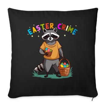 Funny Raccoon Costume Easter Bunnies Easter Eggs - Sofa pillowcase 17,3'' x 17,3'' (45 x 45 cm) - black - Front