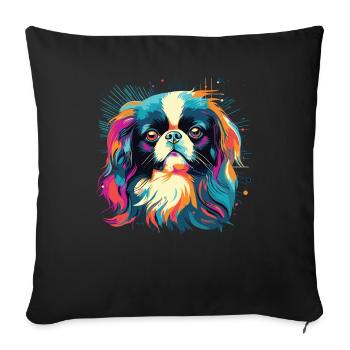 Watercolors Colorful Chin Water - Sofa pillowcase 17,3'' x 17,3'' (45 x 45 cm) - black - Front