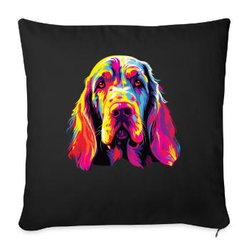 Aquarelle colorée Spinone Italiano - Housse de coussin décorative 45 x 45 cm - noir - Devant