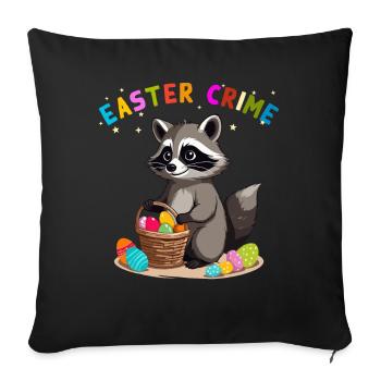Funny Raccoon Costume with Easter Eggs - Sofa pillowcase 17,3'' x 17,3'' (45 x 45 cm) - black - Front