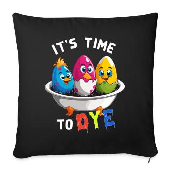 Oeufs Teinture Humour Coloré Drôle Pâques Artiste - Housse de coussin décorative 45 x 45 cm - noir - Devant