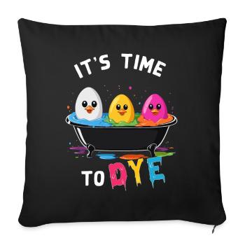 Oeuf Teinture Dire Couleurs Pour Pâques Drôle Coloré - Housse de coussin décorative 45 x 45 cm - noir - Devant