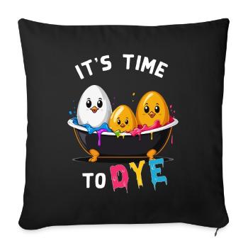 Oeuf Teinture Dire Drôle Coloré Artiste Pâques - Housse de coussin décorative 45 x 45 cm - noir - Devant