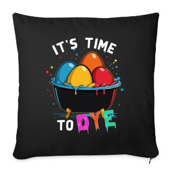 Drôle d’oeuf teinture artiste couleurs pour Pâques - Housse de coussin décorative 45 x 45 cm - noir - Devant