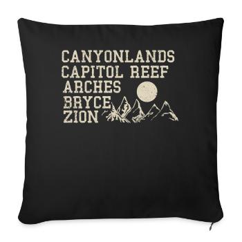 Explorez les montagnes des parcs nationaux de l’Utah - Housse de coussin décorative 45 x 45 cm - noir - Devant