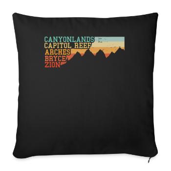 Explorez les montagnes des parcs nationaux de l’Utah - Housse de coussin décorative 45 x 45 cm - noir - Devant