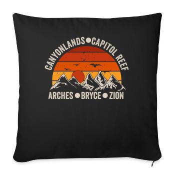 Explorez les montagnes des parcs nationaux de l’Utah - Housse de coussin décorative 45 x 45 cm - noir - Devant