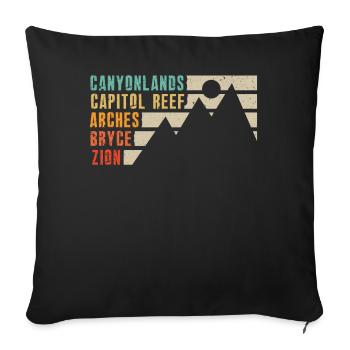 Explore Utah National Parks Mountains - Sofa pillowcase 17,3'' x 17,3'' (45 x 45 cm) - black - Front