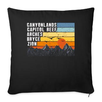 Explore Utah National Parks Mountains - Sofa pillowcase 17,3'' x 17,3'' (45 x 45 cm) - black - Front