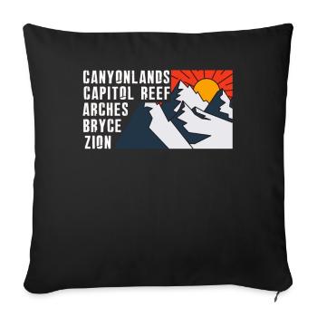 Explorez les montagnes des parcs nationaux de l’Utah - Housse de coussin décorative 45 x 45 cm - noir - Devant
