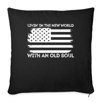 Livin dans le Nouveau Monde Vieille Âme - Housse de coussin décorative 45 x 45 cm - noir - Devant
