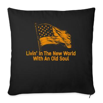 Livin dans le Nouveau Monde Vieille Âme - Housse de coussin décorative 45 x 45 cm - noir - Devant