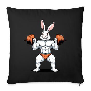 Easter Bunny Body Building Animal Funny Workout - Sofa pillowcase 17,3'' x 17,3'' (45 x 45 cm) - black - Front
