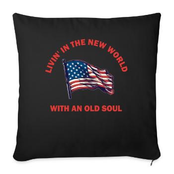 Livin dans le Nouveau Monde Vieille Âme - Housse de coussin décorative 45 x 45 cm - noir - Devant