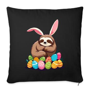 Funny Sloth Easter Bunny Iconic Easter - Sofa pillowcase 17,3'' x 17,3'' (45 x 45 cm) - black - Front