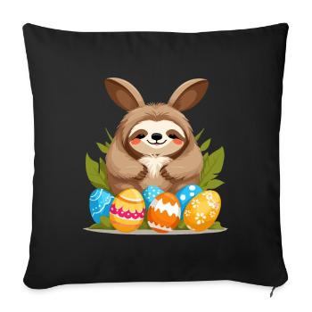 Funny Sloth Easter Bunny Iconic Easter - Sofa pillowcase 17,3'' x 17,3'' (45 x 45 cm) - black - Front