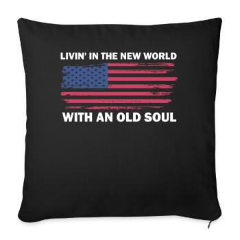 Livin dans le Nouveau Monde Vieille Âme - Housse de coussin décorative 45 x 45 cm - noir - Devant