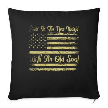 Livin dans le Nouveau Monde Vieille Âme - Housse de coussin décorative 45 x 45 cm - noir - Devant