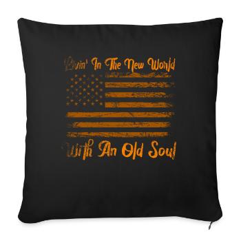 Livin dans le Nouveau Monde Vieille Âme - Housse de coussin décorative 45 x 45 cm - noir - Devant