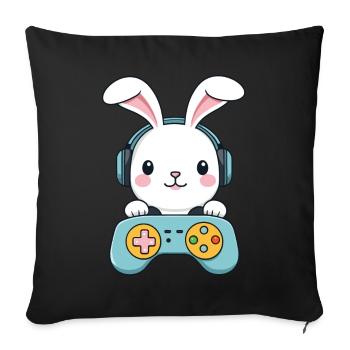 Easter Bunny Gamer Iconic Easter Gaming - Sofa pillowcase 17,3'' x 17,3'' (45 x 45 cm) - black - Front