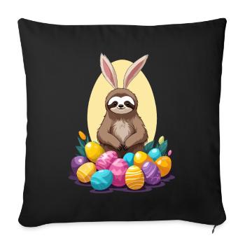 Funny Sloth Easter Bunny Iconic Easter - Sofa pillowcase 17,3'' x 17,3'' (45 x 45 cm) - black - Front