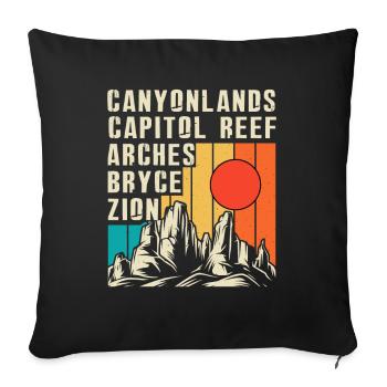 Explorez les montagnes des parcs nationaux de l’Utah - Housse de coussin décorative 45 x 45 cm - noir - Devant